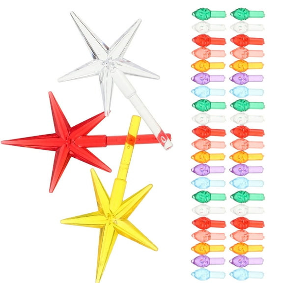 103 Pcs Ceramic Christmas Tree Replacement Lights Bulbs Mini Plastic Flame Shape Light Ornaments Star Toppers For Ceramic Christmas Tree Accessories