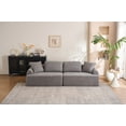 thumbnail image 1 of 103" Wide Comfortable Crochet Yarn 4 Seater Combined Sofa, Full Sponge Compression Sofa with 4 Pillows for Living Room Bedroom Office, No Need Assembly, Gray, 1 of 8