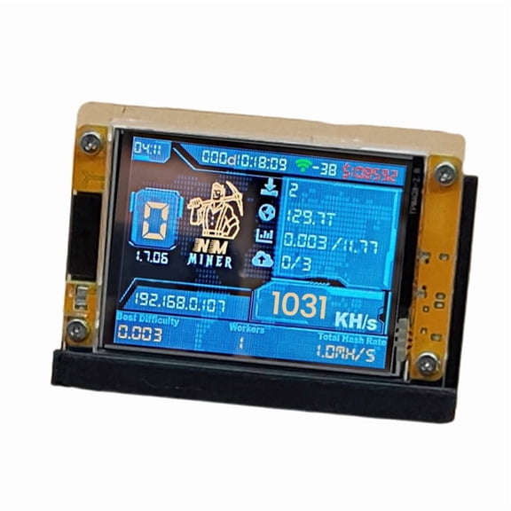 1030KH/s Crypto Miner with Stand, 2.8-Inch Display, Data Cable Included, Acrylic Case Home Use