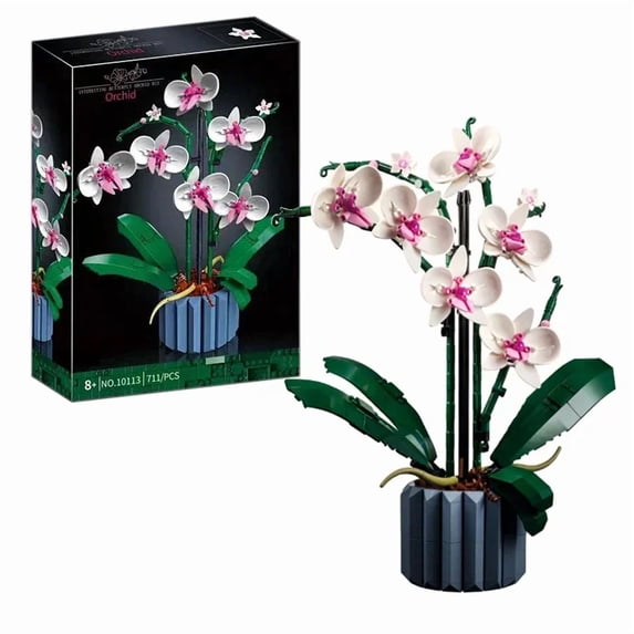 10311 Building Blocks Set Mini Model Orchid Pot Creative Flower Bouquet Ideas Assembled DIY Bricks Educational Toys for Children
