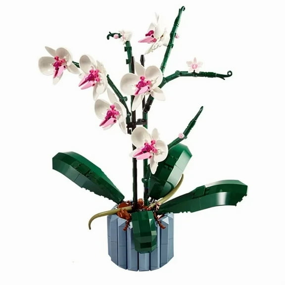 10311 Romantic Orchid Bouquet Building Blocks Home Desk Plant Decoration Assemble Toys Sending Girlfriend Gifts