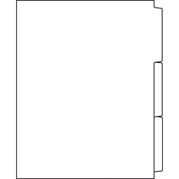 1032 Index Tabs 90 lb Plain Paper 1/3 Cut Straight Collated No Holes 1 Case/420 Sets/1260 Tabs