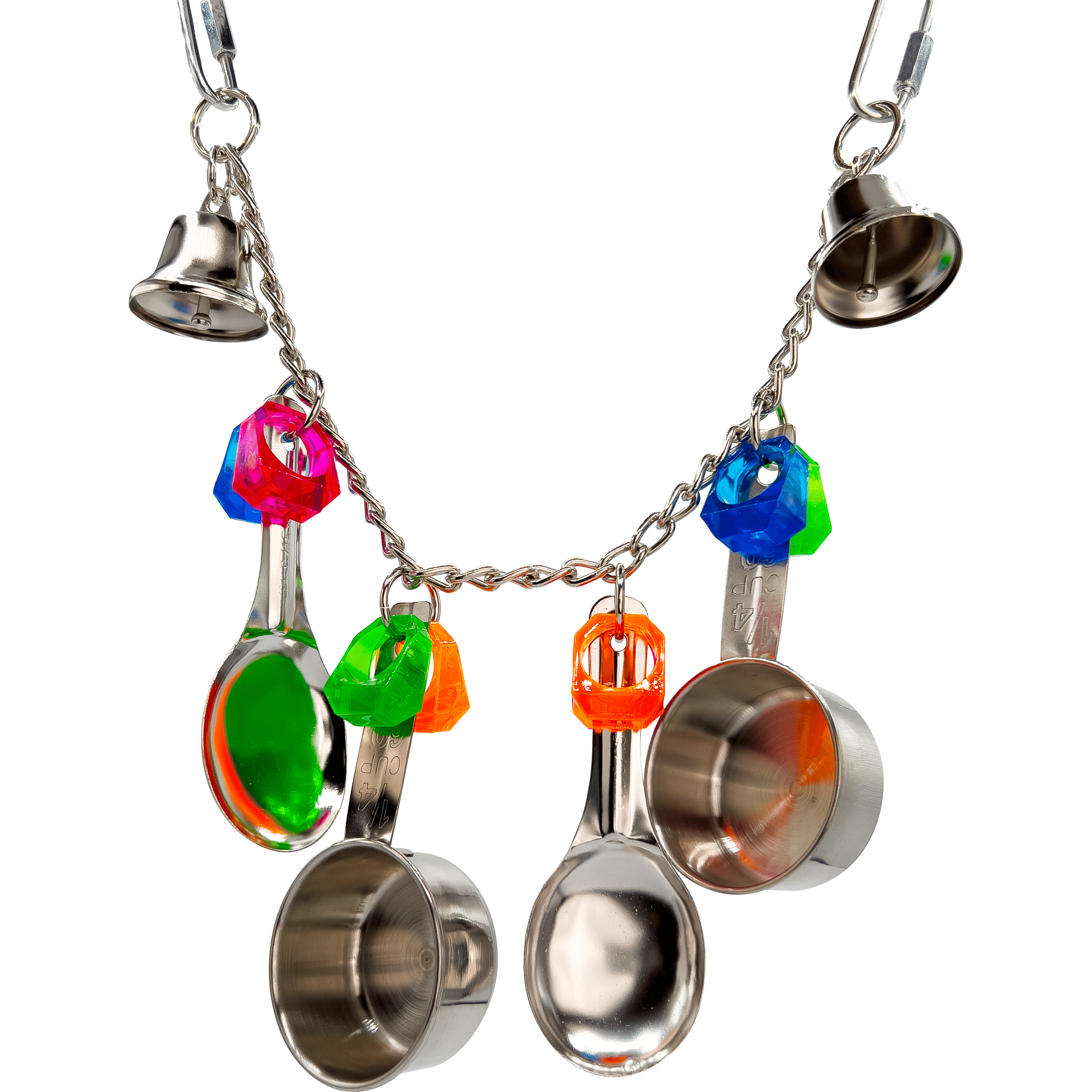 1033 Super Ringy Rattler M&M Bird Toys Colorful Stainless Steel Noisy