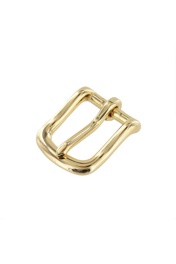 1035 Gold Plate, Heel Bar Buckle, Solid Brass-LL