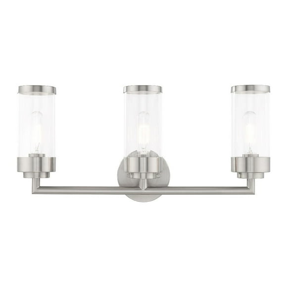 10363-91-Livex Lighting-Hillcrest - 3 Light Bath Vanity in Coastal Style - 23.5 Inches wide by 10.63 Inches high-Brushed Nickel Finish