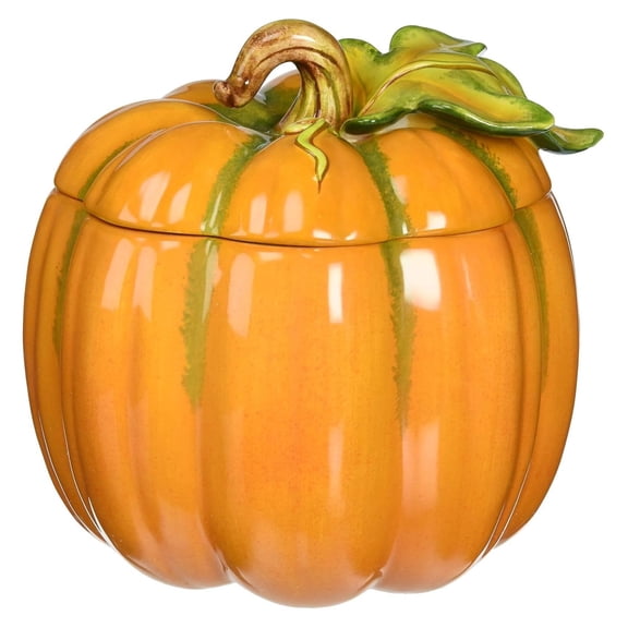 10365 Fine Ceramic Pumpkin Box, 6-1/8-Inch Orange