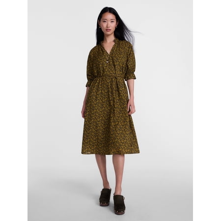 Scenario Women's and Women's Plus Midi Dress with Short Sleeves, Sizes XS-4X