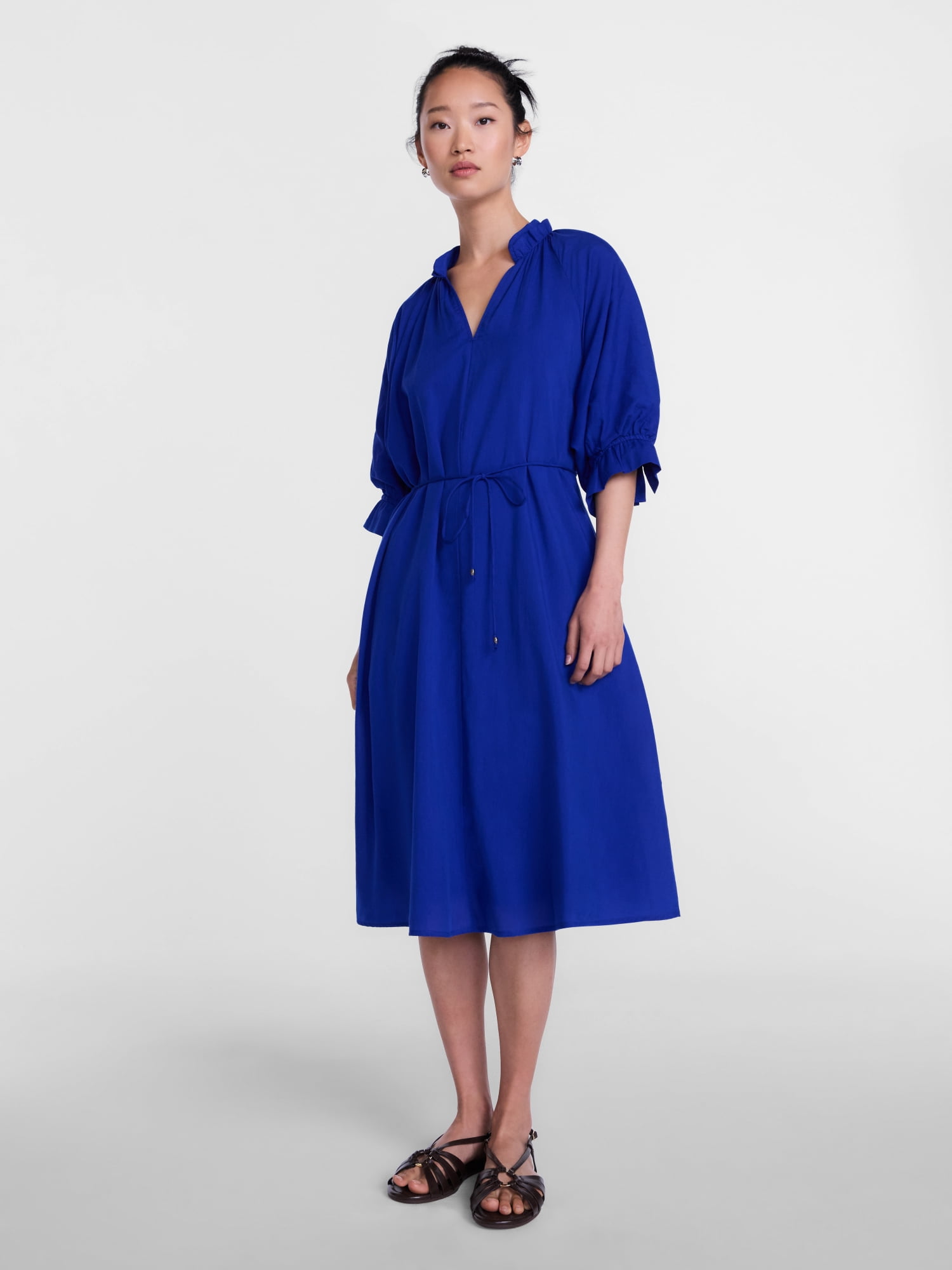 Scenario Women's and Women's Plus Midi Dress with Short Sleeves, Sizes XS-4X