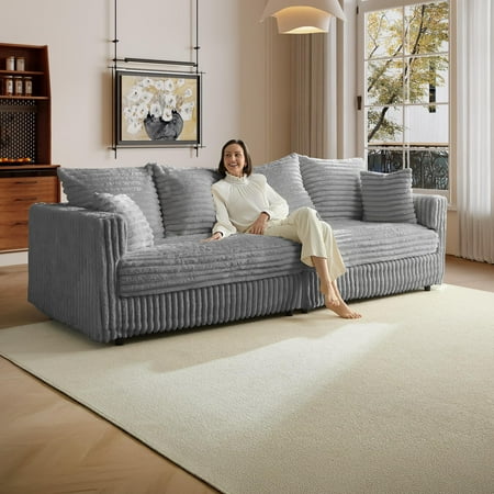 104.3" Convertible Sectional Sofa - Modular Sofa with Lounge Chair, Comfortable Living Room Couch, Easy Assembly, Space-Saving Design
