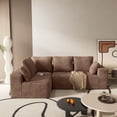 thumbnail image 1 of 104.4" Modern L-Shaped Sectional Sofa for Living Room Bedroom, Modular Cloud Sectional Couch with Deep Seating Upholstered Sofa, Free Combination Sofa, Corduroy Upholstery, No Assembly, Brown Couch, 1 of 13