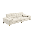 thumbnail image 1 of 104.7 " Modern 4-Seat Cloud Sofa with Wide Removable Armrests, Tufted Sofa with Metal Legs, Comfy Chenille Upholstered Couch with 2 Pillows for Living Room, Bedroom,Apartment, Office,Studio (White), 1 of 11