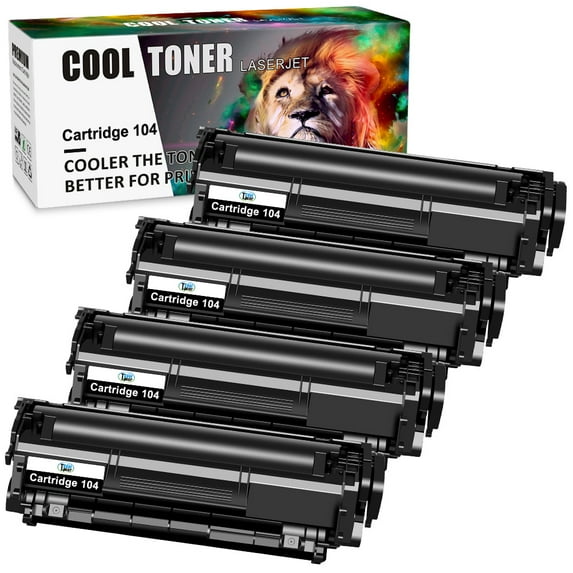 104 Black Toner Cartridge Compatible for Canon Cartridge 104 CRG104 CGR-104 FAX-L100 imageCLASS D420 MF4150d MF4270dn MF4350d MF4370dn MF4690 Laser Printer and FAXPHONE L120 L90 (4-Pack)