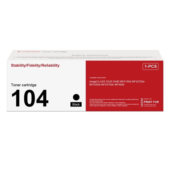 104 Black Toner Cartridge Replacement for Canon MF4270dn MF4350d MF4690 Printer(1 Pack)