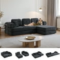 thumbnail image 1 of 104" Boneless Couch, Cloud Couch with L-Shape Chaise, Sectional Couches for Living Room, Compressed Modern Sofa with Deep Seat, Chenille Memory Foam Couch, No Assembly Required, Dark Grey Couch, 1 of 11