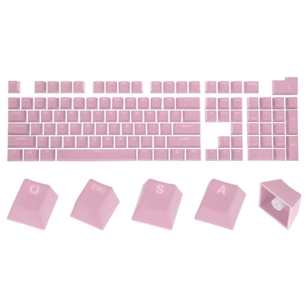 104 Key PBT Keycap Set OEM Profile 60% for 61/68/87/98/100/104 Keys Mechanical Keyboard Layout, Light Pink