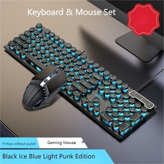 104-Key USB Wired Gaming & Office Keyboard – Blue Backlight, Mute Keys, ABS Panel