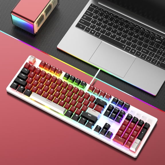 VIPQV 104-Key Wired Mechanical Keyboard, Hot Swappable Custom Keyboard, RGB Backlit Gaming Keyboard for PC/Tablet/Xbox/PS4/PS5