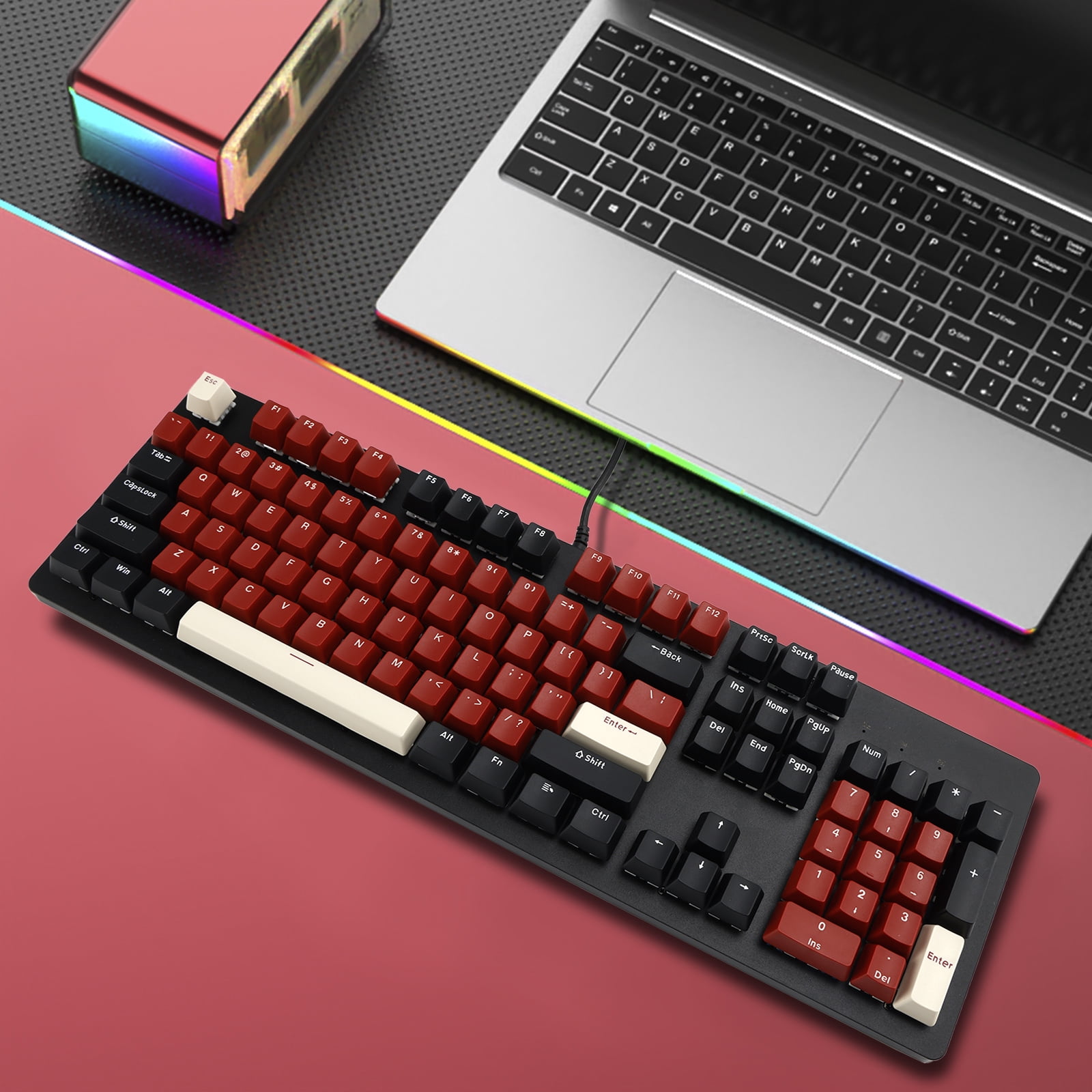 104-Key Wired Mechanical Linear Switch Gaming Keyboard Blue Switch Customizable
