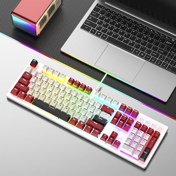 VIPQV 104-Key Wired Mechanical Keyboard, Hot Swappable Custom Keyboard, RGB Backlit Gaming Keyboard for PC/Tablet/Xbox/PS4/PS5