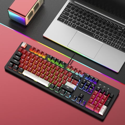 VIPQV 104-Key Wired Mechanical Keyboard, Hot Swappable Custom Keyboard, RGB Backlit Gaming Keyboard for PC/Tablet/Xbox/PS4/PS5