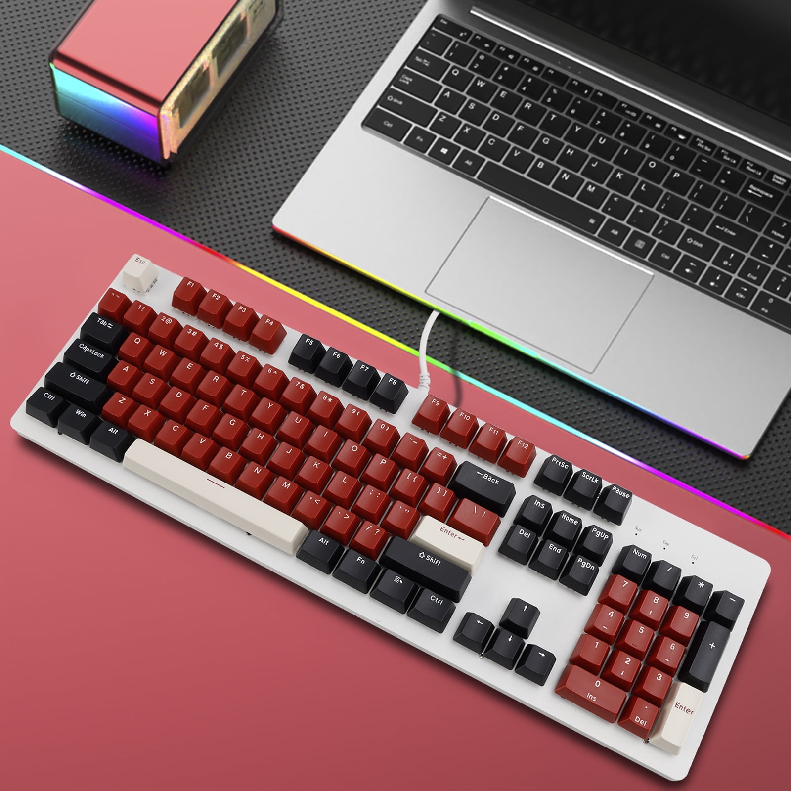 104-Key Wired Mechanical Linear Switch Gaming Keyboard Blue Switch Customizable