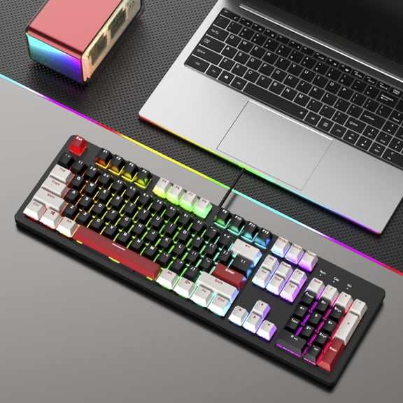 VIPQV 104-Key Wired Mechanical Keyboard, Hot Swappable Custom Keyboard, RGB Backlit Gaming Keyboard for PC/Tablet/Xbox/PS4/PS5