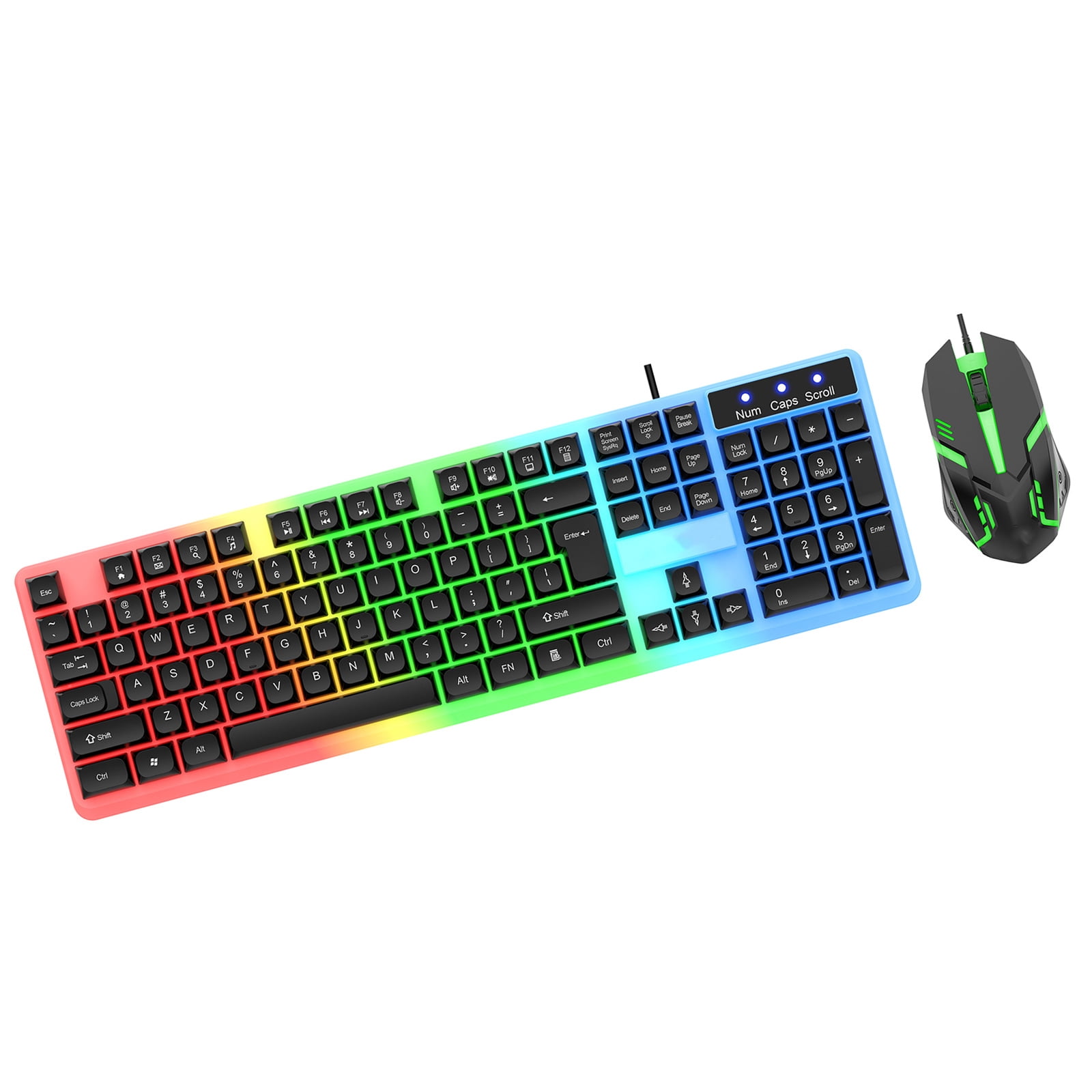 104 Keys Gaming Keyboard and Combo with LED Backlit Quiet Computer Keyboard USB Corded Keyboards