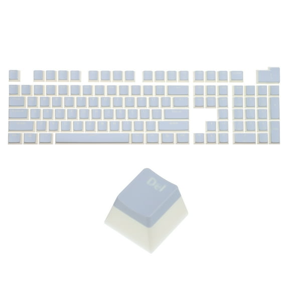104 Keys Pudding Keycaps Set OEM Profile PBT for 61/87/104 Mechanical Keyboard Layout, Blue & Translucent