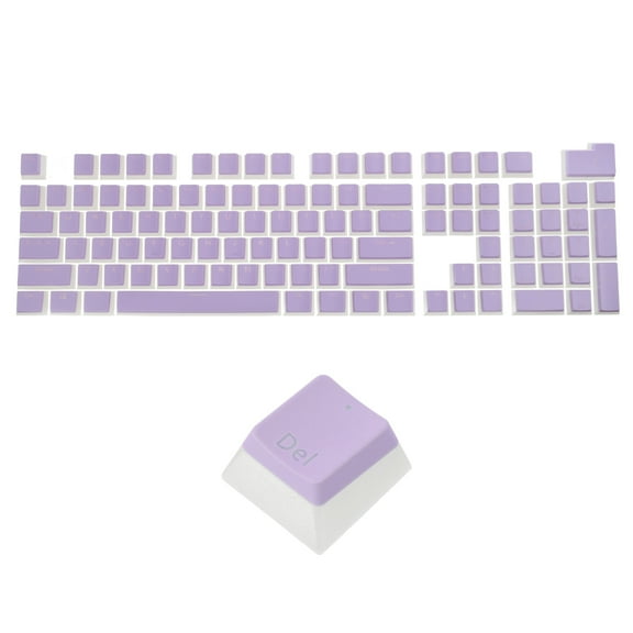 104 Keys Pudding Keycaps Set OEM Profile PBT for 61/87/104 Mechanical Keyboard Layout, Purple & Translucent