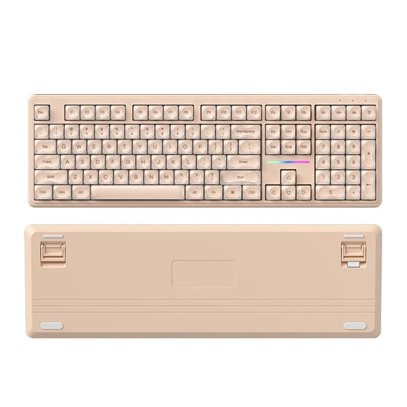 104 Keys Triple Mode Wireless Keyboard,Bluetooth5.0,2.4G,Round Cloud Keycaps,Smart Sleep & Type-C Charge