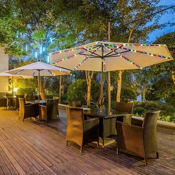 104 LED Umbrella Lights Outdoor Lighting With Remote Control 8 Mode Battery Operated Waterproof For Patio Courtyard Garden Decor