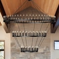 thumbnail image 1 of 104-Light Extra Large Wagon Wheel Chandelier, 3-Tier Black Farmhouse Pendant Light for High Ceiling, Rustic Industrial Hanging Lighting for Dining Room, Kitchen Island, Foyer, Entryway, 1 of 9