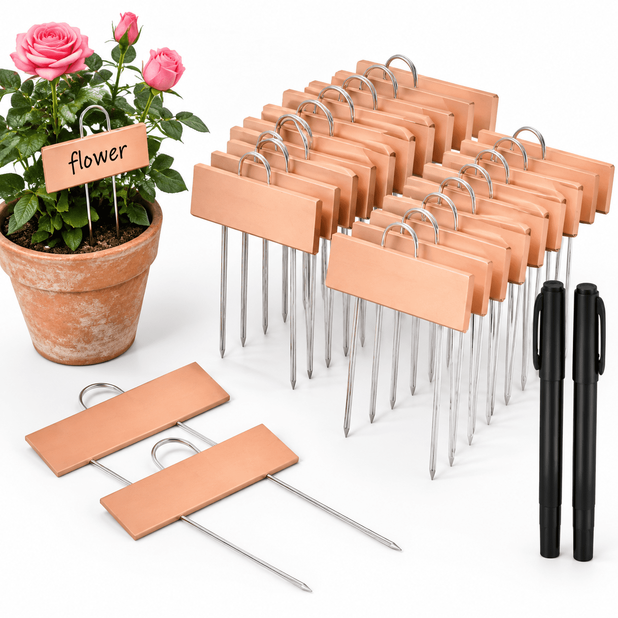 104 Metal Plant Markers Outdoor Rose Label With Black Ink - Walmart.com