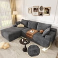 thumbnail image 1 of 104" Modular L-Shaped Sectional Sofa, No Assembly Required Boneless Sofa with Chaise, High Resilience Foam & Corduroy Fabric, for Living Room Bedroom,(Charcoal), 1 of 12