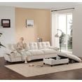 thumbnail image 1 of 104" Modular Sectional Sofa with USB Ports and Cup Holder, Chenille L-Shaped Couch with Storage Ottoman and Side Pockets, Cloud Sectional Couch for Living Room, Beige, 1 of 9