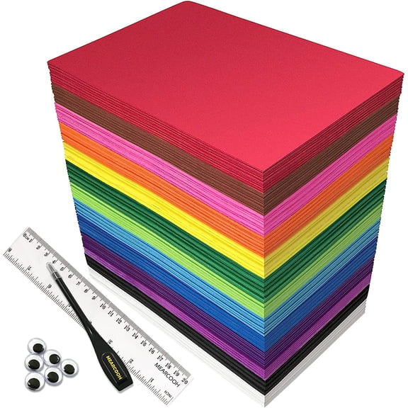 104 Pack Foam Sheets Craft 8.5 x 5.5 x 0.07 inch Eva Color Foam Paper Set for Crafts Project Preschoolers Classroom Scrapbooking DIY Handcraft by General