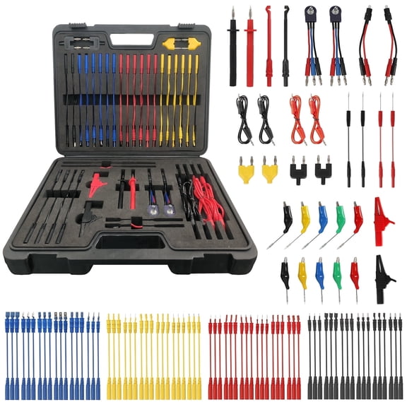 104Pcs Automotive Multimeter Test Set with Back Probes, Alligator Clips & Relay Wire Connectors, Car Circuit Testing Tools with Black Storage Case