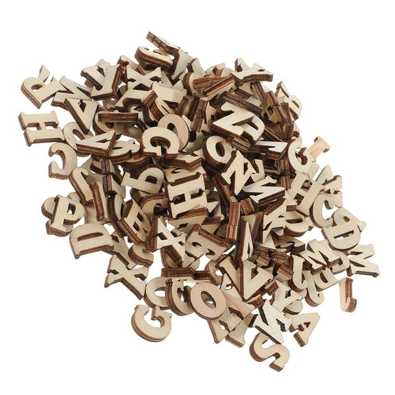 104pcs Mini Wooden Letters Blank Wood Letters DIY Painting Chips Wood Slices