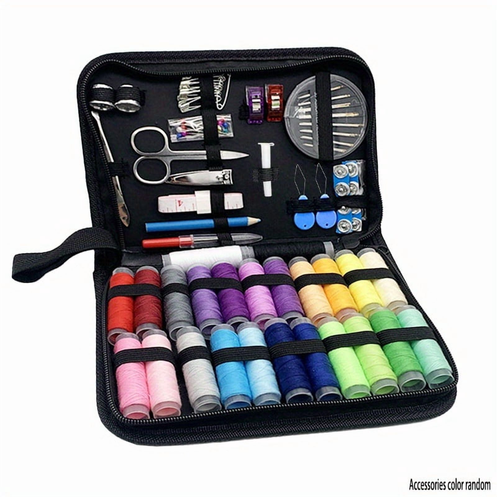 104-Piece Multi-Sewing Kit with Accessories - 24-Colored Threads, Needles, and Thread for Small Repair Sewing, Essential Mini Portable Travel Sewing Kit for Emergency Fixes