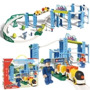 Flooyes 114PCS City Train Set, Track Toy Gift For Boys Girls 3 4 5 6 Years Old