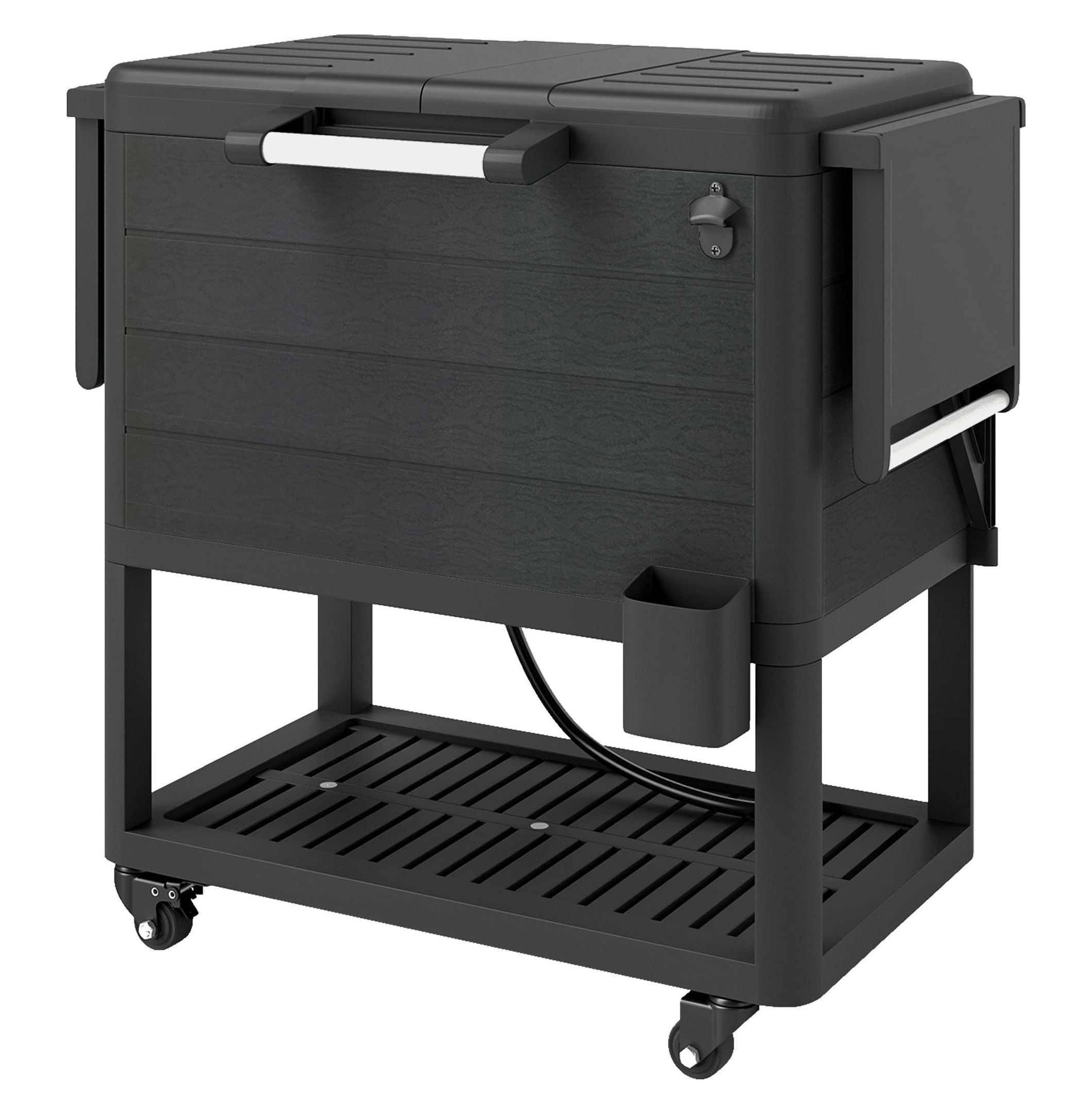 104 Quart Cooler Cart, Outdoor Rolling Ice Chest with Wheels