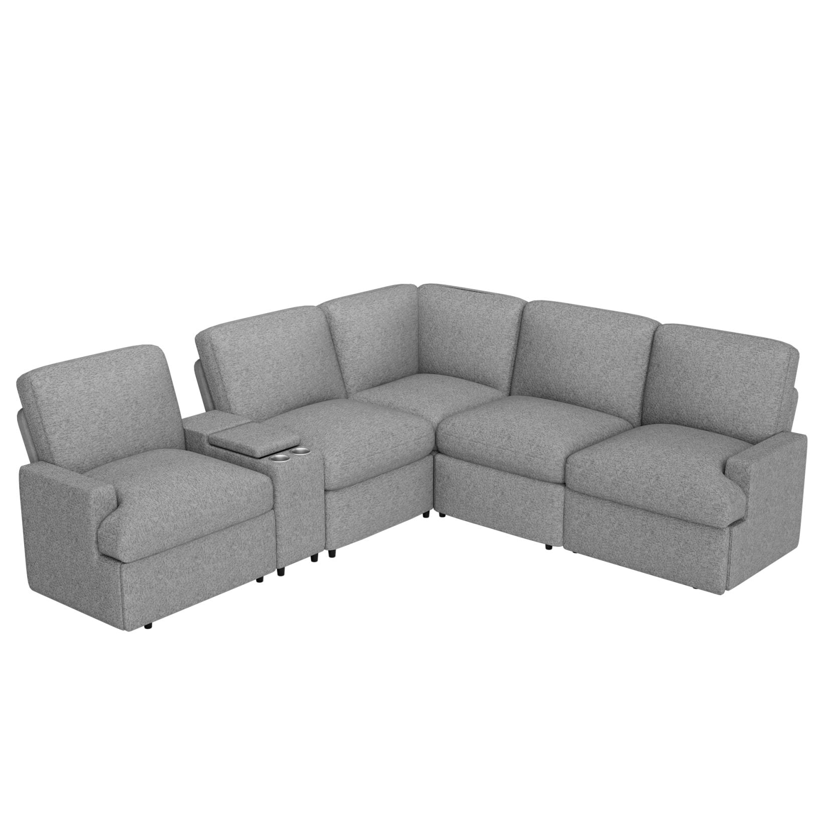 104'' Reclining Modular Sectional Sofa Set, Power Recliner Couch with