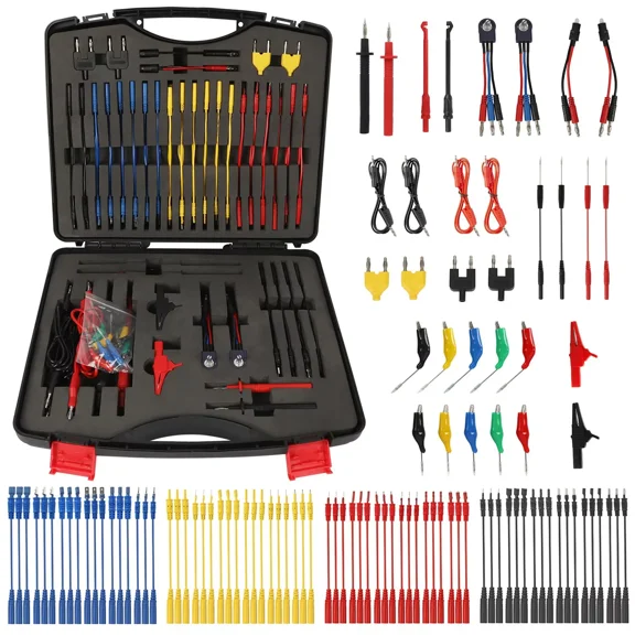 104-in-1 Automotive Circuit Test Lead Kit with Black Carrying Case, Multimeter Electrical Test Back Probe & Alligator Clips Set for Car RV Truck Boat Repair