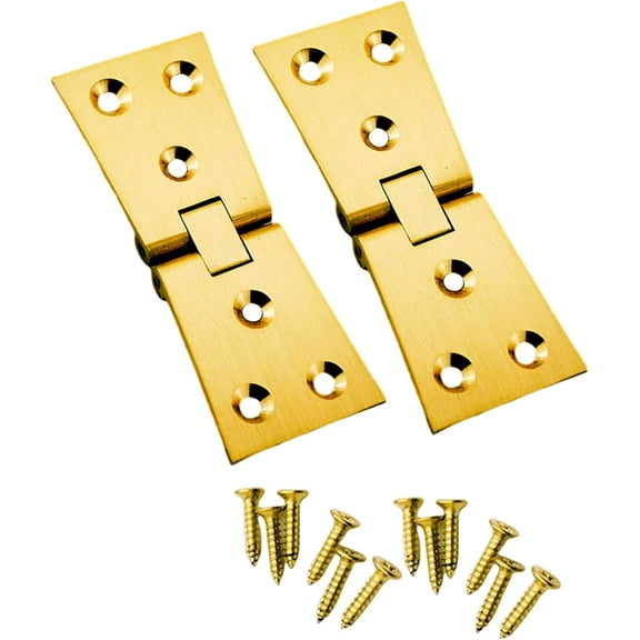 104 mm x 40 mm Pair of Brass Flap Hinges Table Folding Flip Top Hinge, Brass Butler Tray Hinges Flip Concealed Furniture Hardware