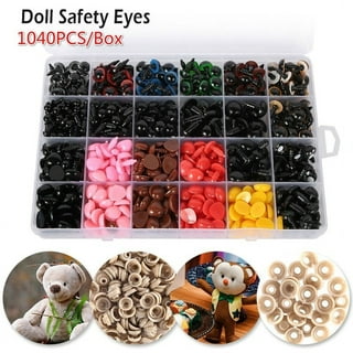 200 Pcs 9mm Safety Eyes for Crochet Plastic Black Safety Eyes for with  Washers 