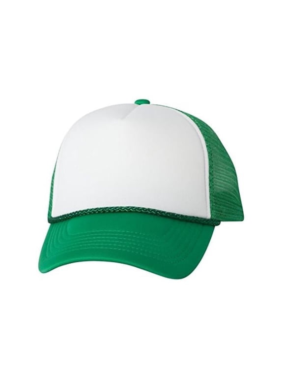 1040 - KEL Panel Cot Trucker Caps, Kelly