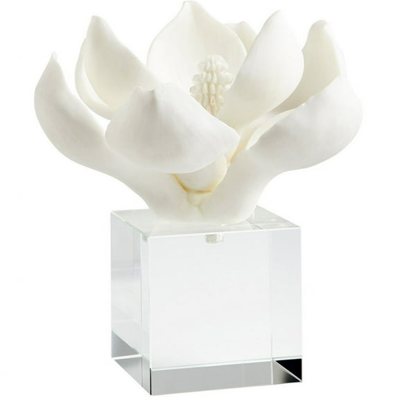Cyan Design 10431 Crystal And Resin Oleander Botanical Statue - White