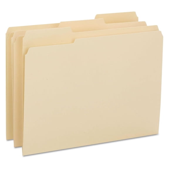 10434 Reinforced Tab Manila File Folder 1/3 Cut Top Tab Letter 100/Box