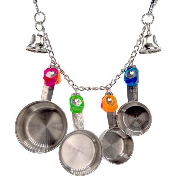 1045 Ringy Pot Ringer M&M Bird Toys Stainless Steel Acrylic Ring Noisy Toy