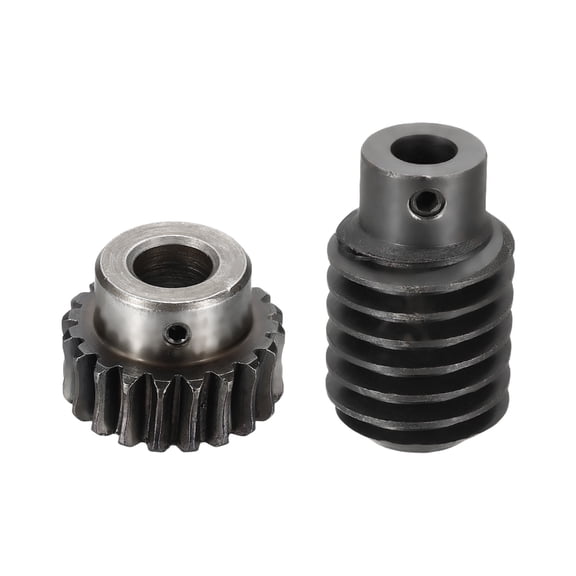 1045 Steel Worm Gear Set 20T 1.25 Module 1:20 Reduction Rate, Right Rotation Drive Gear Box Wheel Reduce Transmission Part ( Gear-10mm Bore 28 mm OD, Rod 8mm Bore)